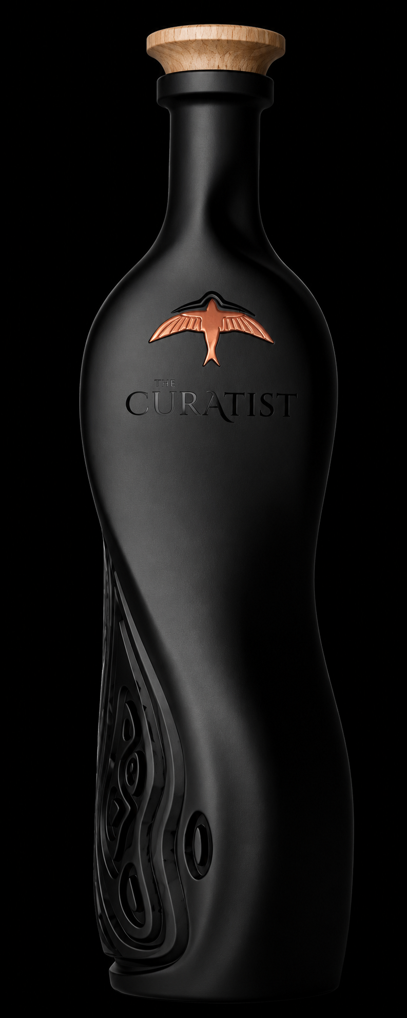The Curatist Panama Edition presented in a handcrafted black ceramic bottle