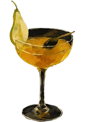 The Curatist Spice and Silk cocktail crafted with Panama Edition rum, pear liqueur and cardamom bitters